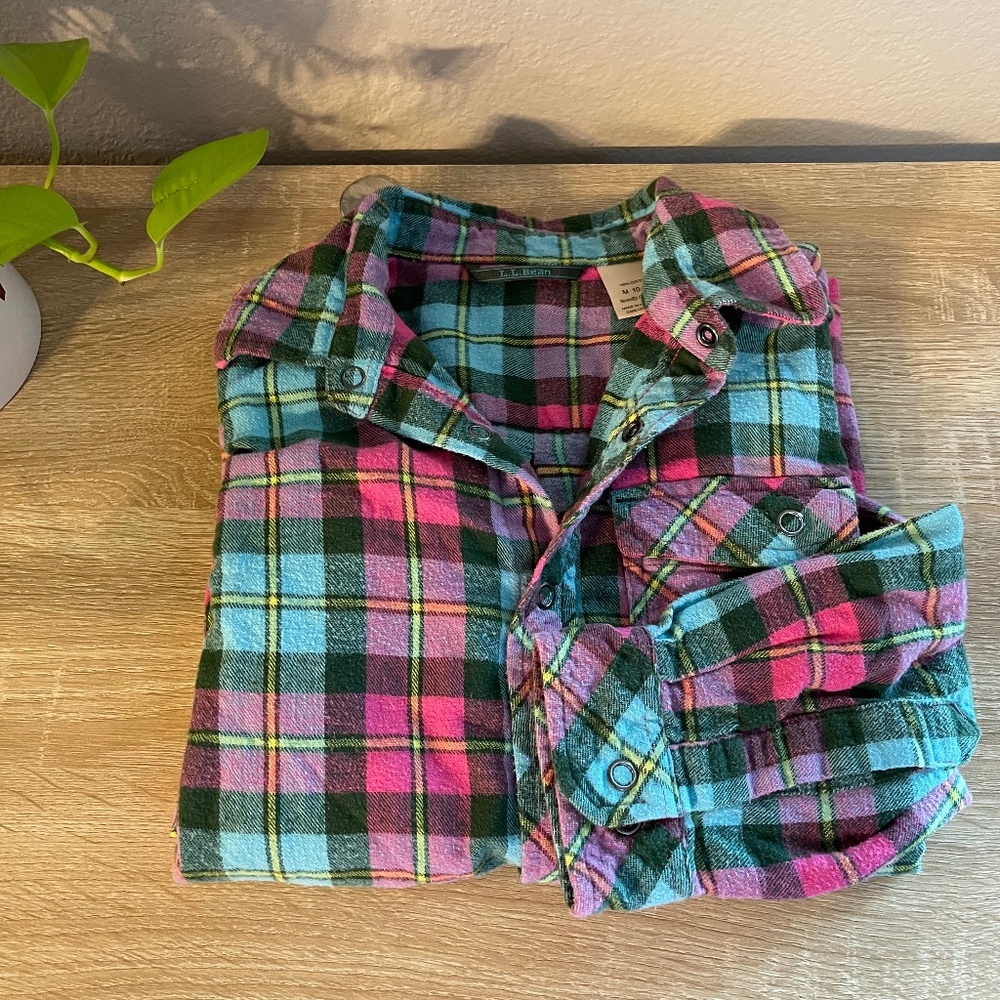 Flannel Button Up - LL Bean - Size 10/12 M